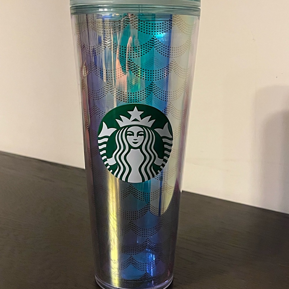Starbucks Iridescent Mermaid Scales Acrylic Coffee Cold Cup Tumbler 24oz